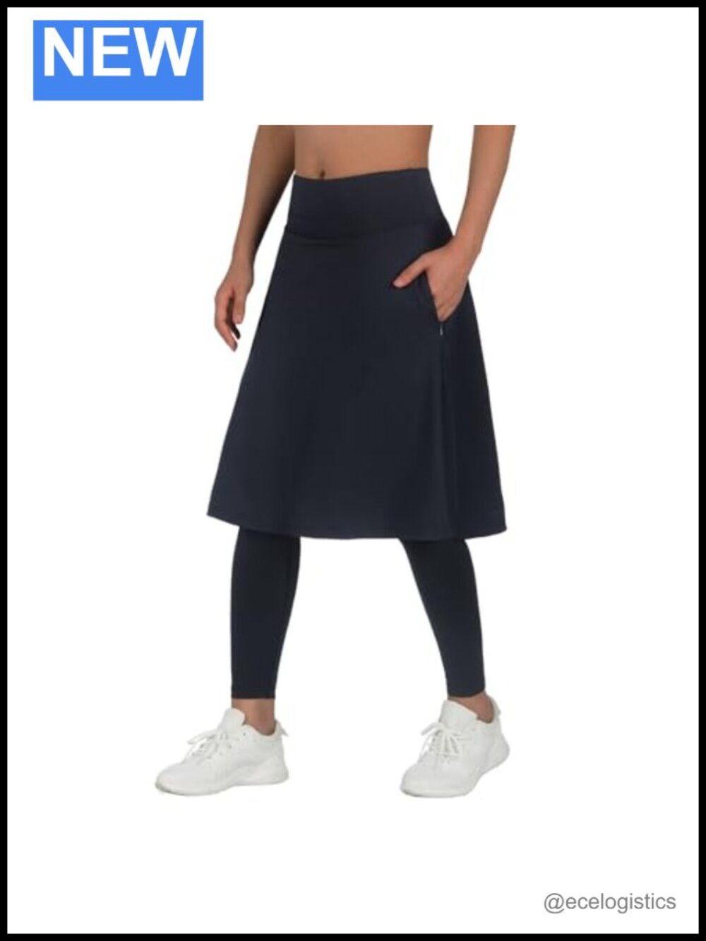 Women's Skirted Leggings with Pockets Running Skort High Waist
